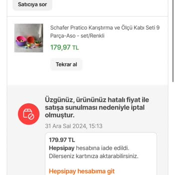 Schafer Yanlış Fiyat Sebebiyle İptal Edilen Siparişler!