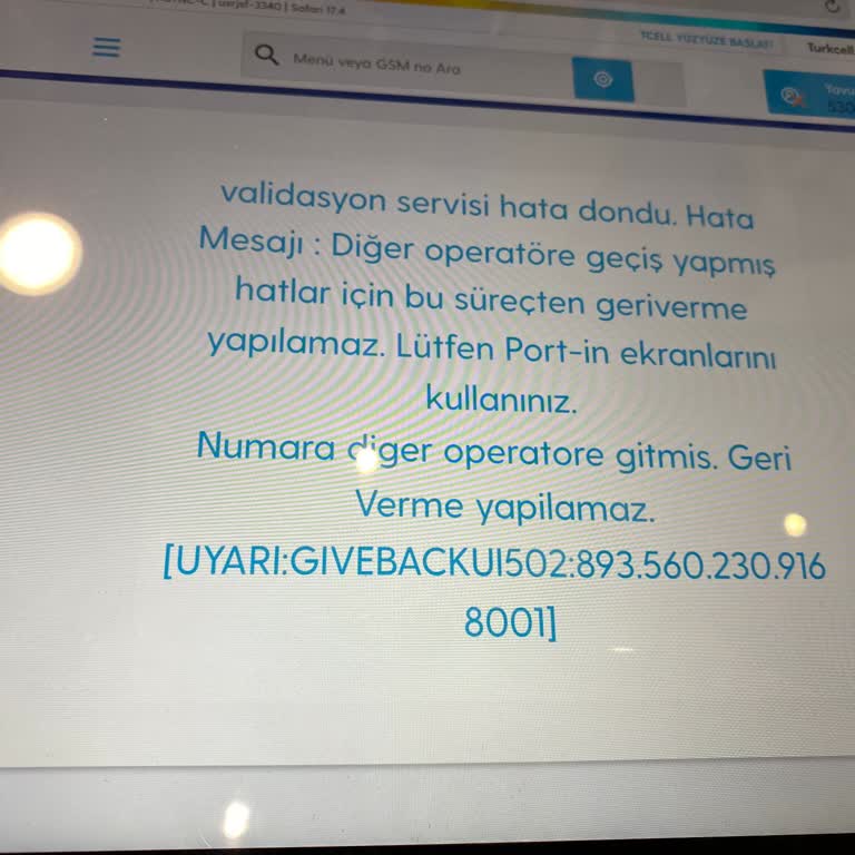 Numara Taşıma Sorunu Ve Kara Liste Hatası