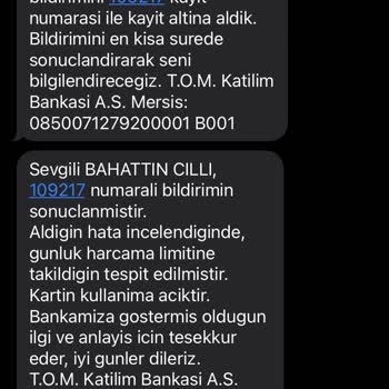Tom Bank Kredi Kartı Kullanım Sorunları