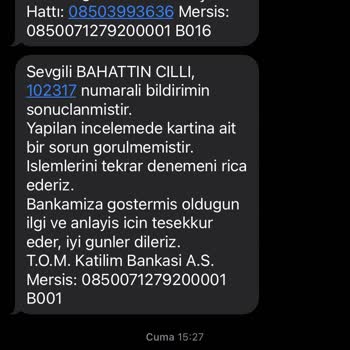 Tom Bank Kredi Kartı Kullanım Sorunları