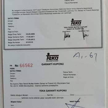 Teka Fırın Komütatörü İçin Fahiş Servis Ücreti