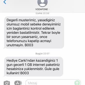 Vodafone'da Hediye Ve Hizmet Hayal Kırıklığı