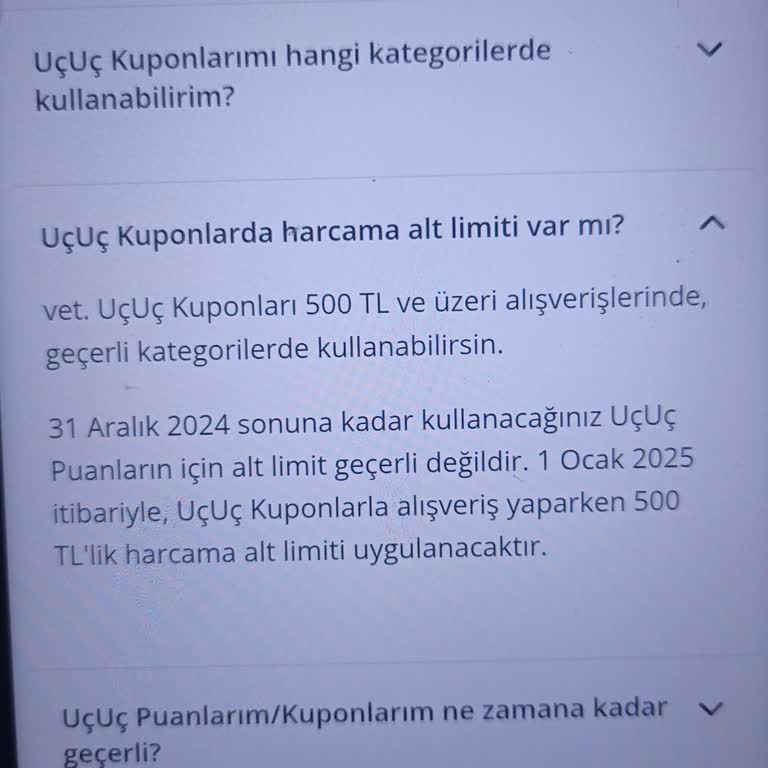 Uç Uç Puanları Kullanımında Beklenmedik Alt Limit Sürprizi