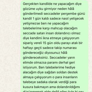 Kandil Hediyesi İçin Verilen Sözler Tutulmuyor: Ürün Gönderilmiyor!