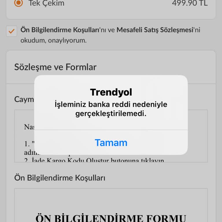 Banka İşlemlerinde Anında Red Sorunu