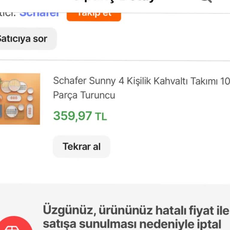 Hepsiburada Yanlış Fiyat Nedeniyle İptal Edilen Sipariş!