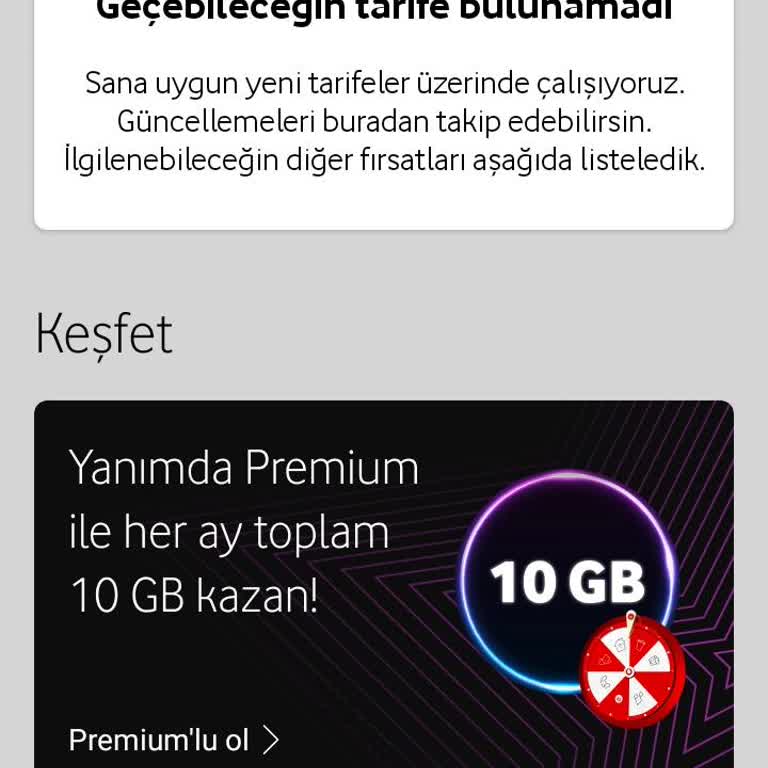 Vodafone Yanımda Tarife Değişikliği Sorunu