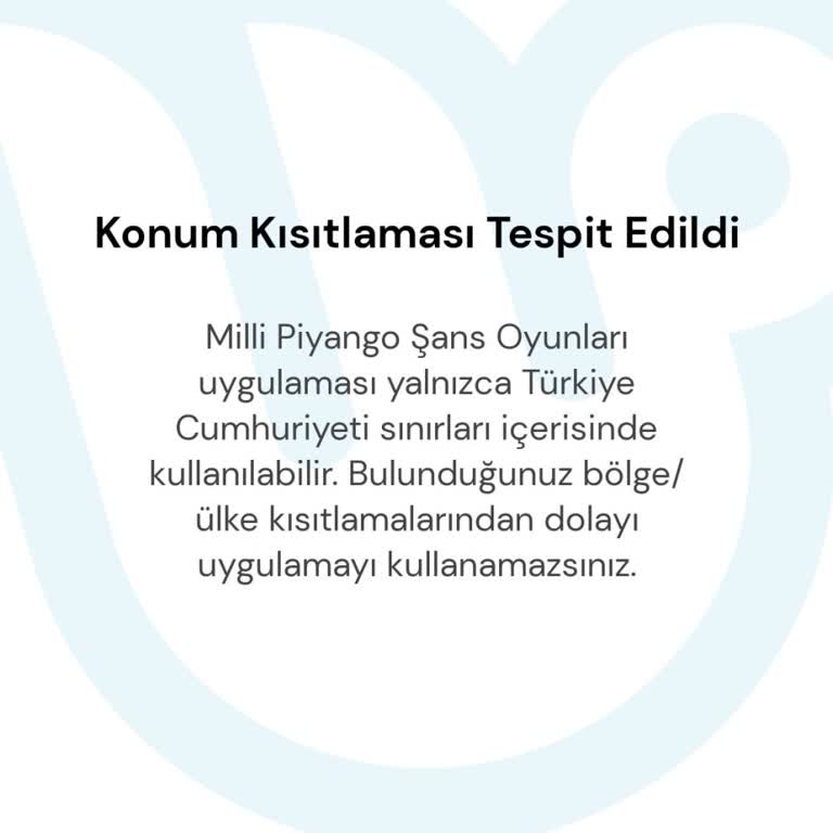 Milli Piyango Uygulamaya Girememe