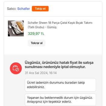 Schafer Yanlış Fiyatlandırma Mağduriyeti