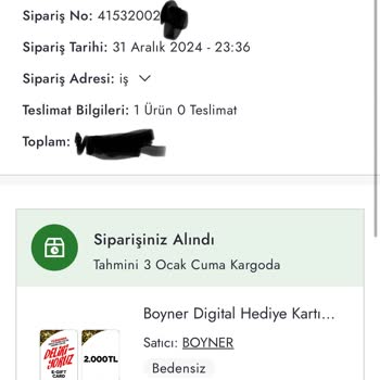 Hediye Kartımın Teslimatı Gecikti!