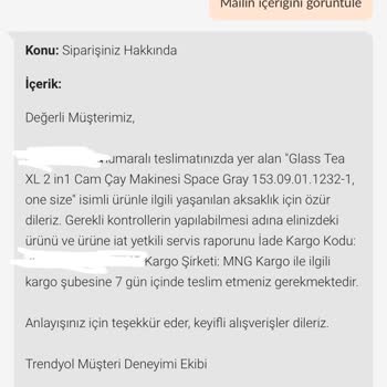 Trendyol Çözüm Sürecinde Çıkmaza Giren Ayıplı Mal İade Talebi!