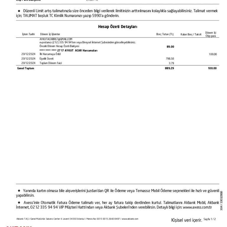 Haksız Üyelik Ücreti İadesi Talebi