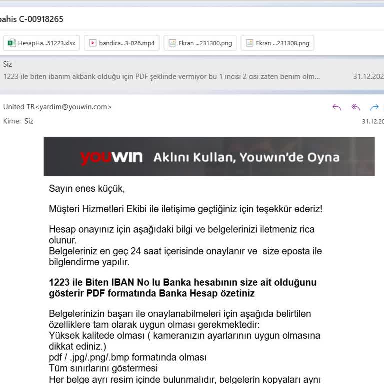 Youwin.com Üyelik Ve Para Çekim Sürecinde Yaşanan Sorunlar