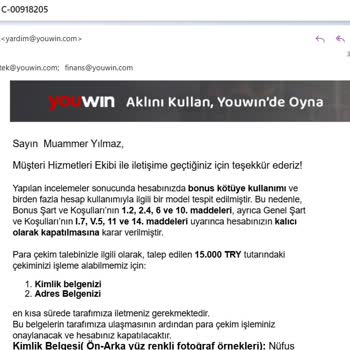 Youwin Sitesinde Para İadesi Sorunu