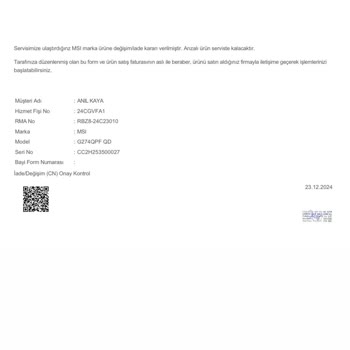 MSI Monitör Değişiminde Adaletsiz Teklif