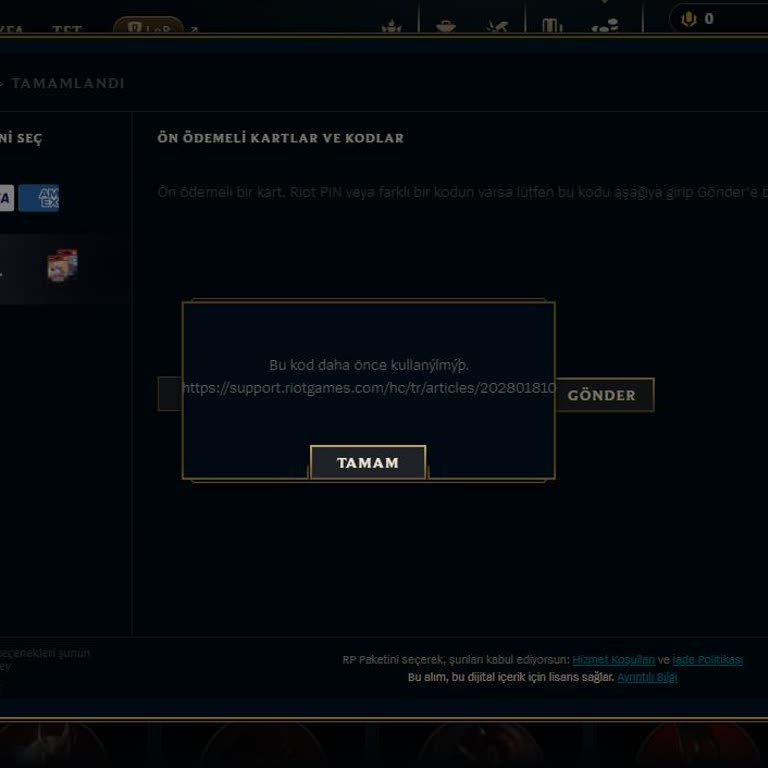 Geçersiz Kod Ve İade Talebi: Foxngame'den Alınan RP Puanları Sorunu