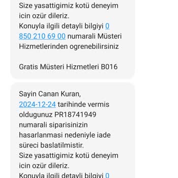 Gratis Online Siparişim İptal Edildi, Güvenim Sarsıldı
