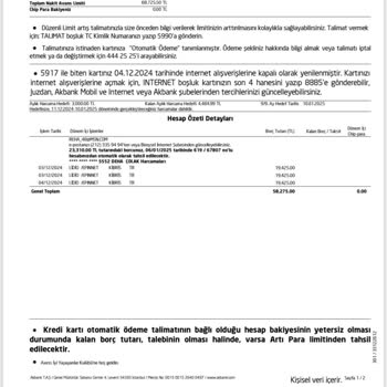 Akbank'ta Bilgim Dışında İşlem Ve Limit Artışı Şoku