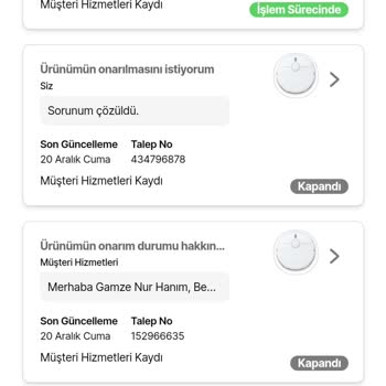Hepsiburada'dan Alınan Robot Süpürgenin Garanti Sürecinde Yaşanan Teslimat Sorunları