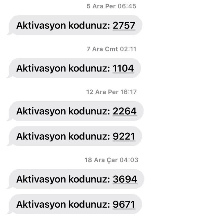 Sürekli Gelen Aktivasyon Kodlarıyla Başım Dertte