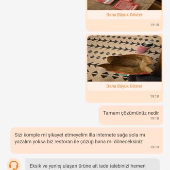 Eksik Ve Yanlış Sipariş Sorunu