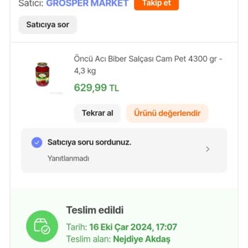 Küflü Salça Ve Yetersiz Müşteri Hizmeti