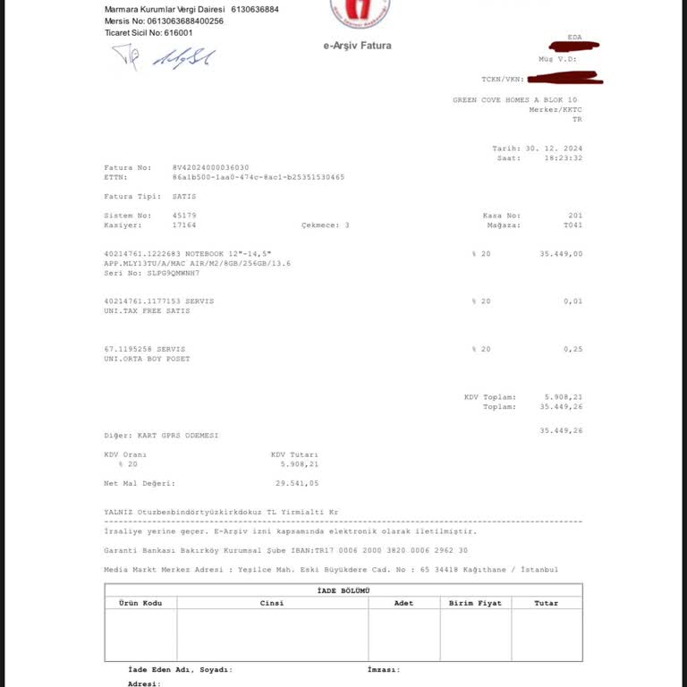 Yanlış Fatura İşlemi Nedeniyle Tax Free İadesi Alamama Sorunu