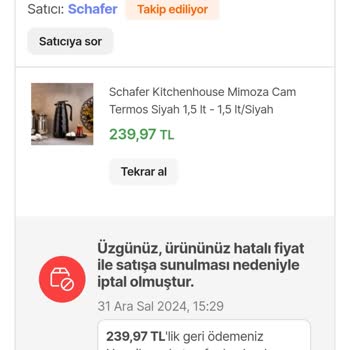 İptal Edilen Siparişler Ve Yanıltıcı Stok Bilgisi