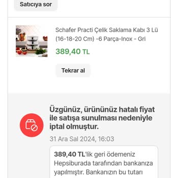 İptal Edilen Siparişler Ve Yanıltıcı Stok Bilgisi