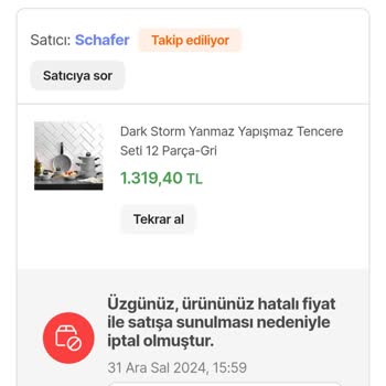 İptal Edilen Siparişler Ve Yanıltıcı Stok Bilgisi