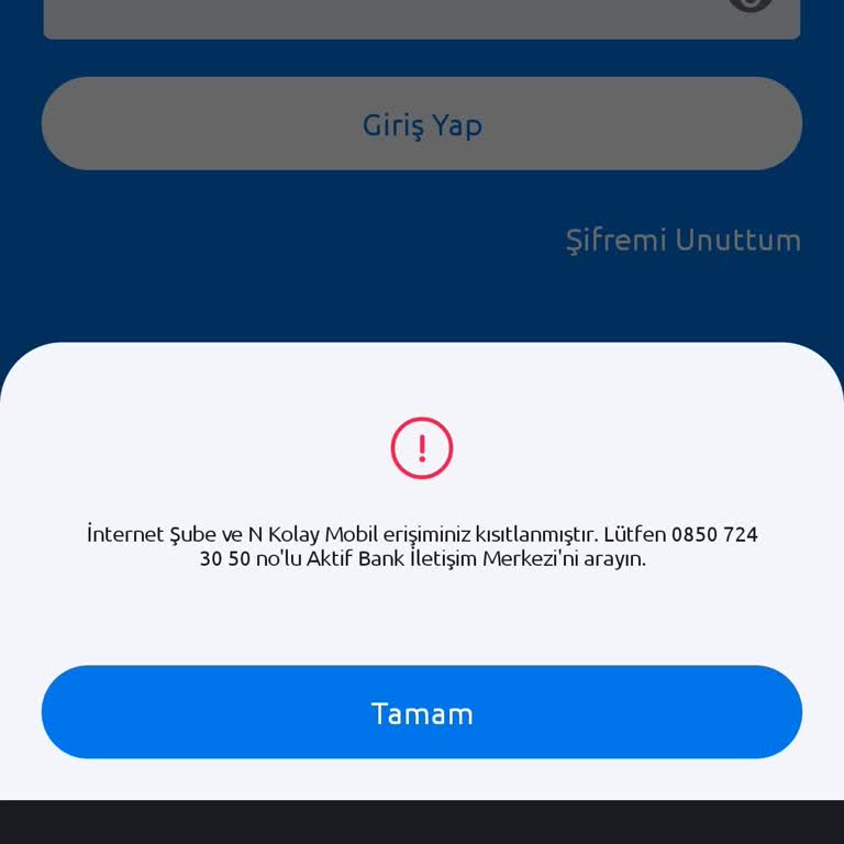 N Kolay Mobil Bankacılıkta Anlamsız Giriş Kısıtlaması
