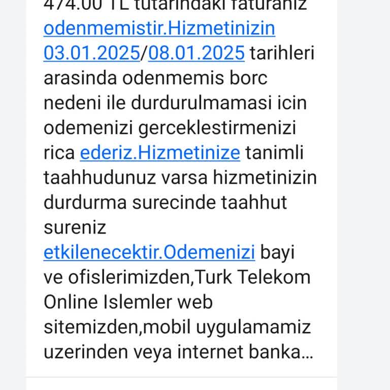Ödeme Süresi Dolmadan İnternet Kesintisi