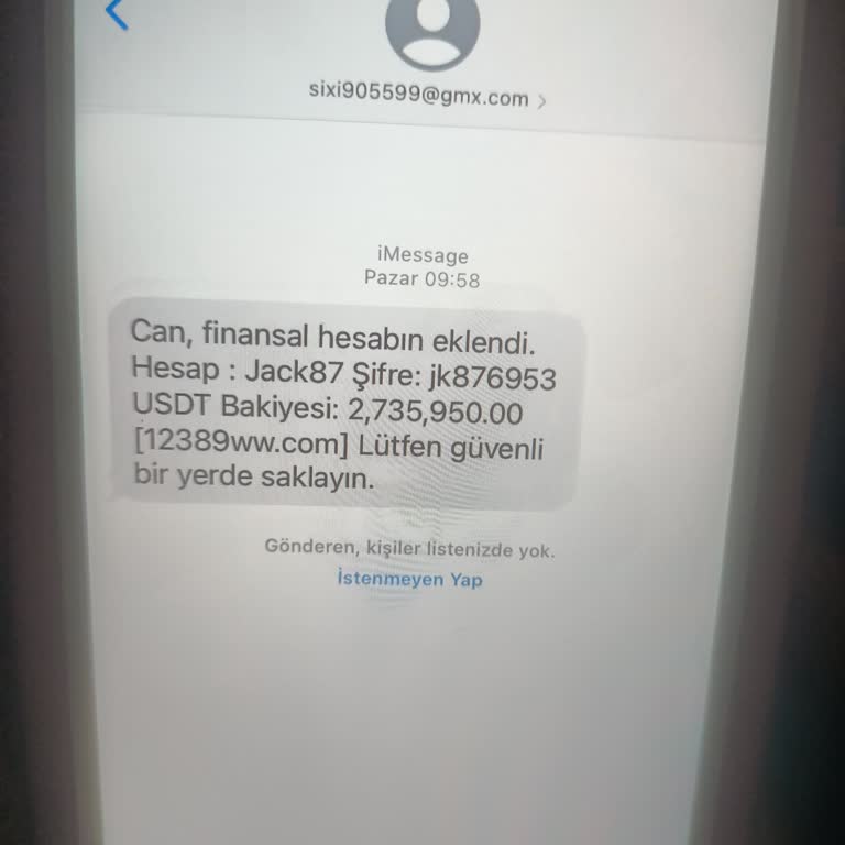 Bana Ait Olmayan Hesap Ve Bilgilerle İlgili Yanlış Mesaj