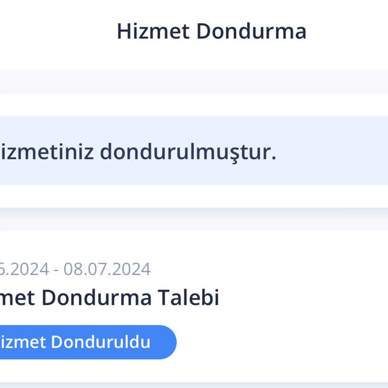 TurkNet Hizmet Dondurma Sorunu