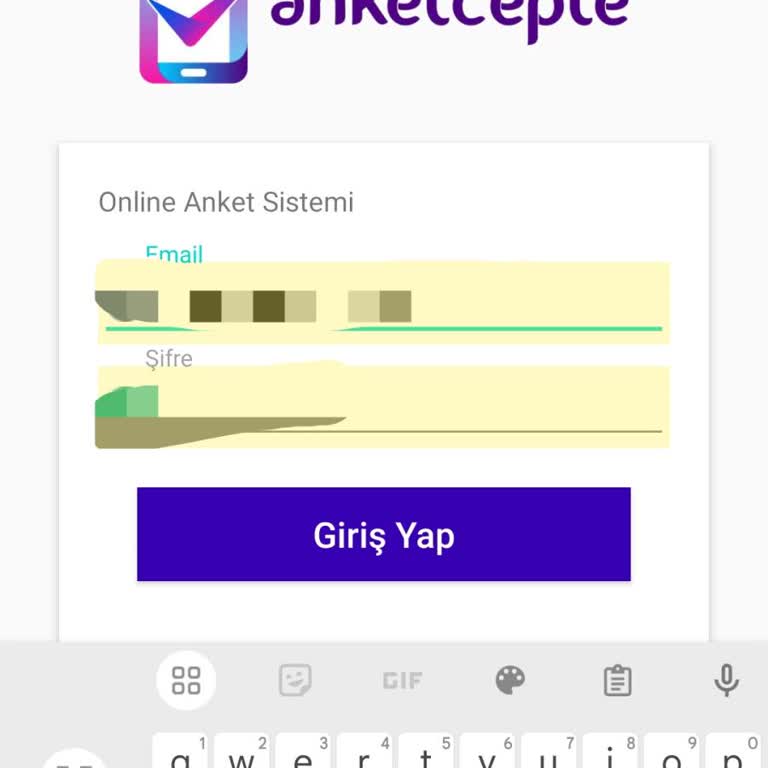 Anket Cepte Uygulamasında Giriş Sorunu