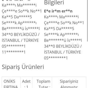 Sipariş Kayboldu: Oniks Fırtına Seti Mağduriyeti
