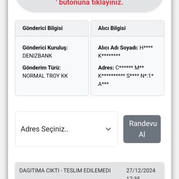 Kuryenet'in Teslim Edilmeyen Kart Sorunu