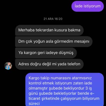 Siparişin Teslim Edilmemesi Ve İletişim Eksikliği