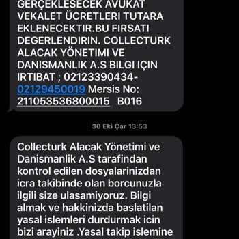 Collecturk Asılsız İcra Takibi Mesajları