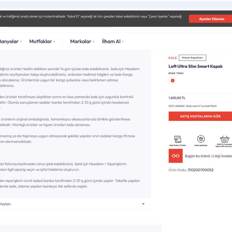 Kale Klozet Kapağı İade Sorunu