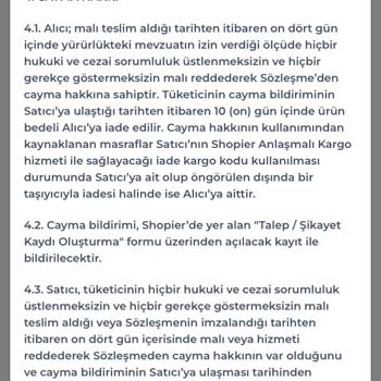 Yanlış Beden Ve Kusurlu Ürün Şikayeti