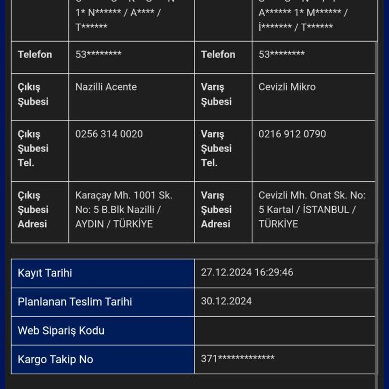 Kayıp Kargo Ve İlgisiz Müşteri Hizmetleri