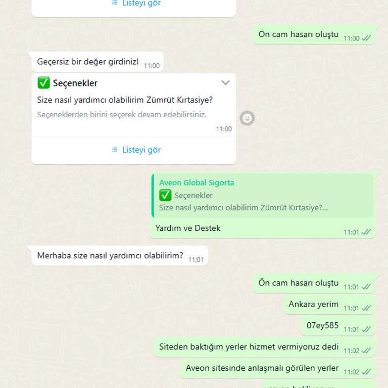 Aveon Sigorta İle İletişim Sorunu Ve Cam Değişikliği Mağduriyeti