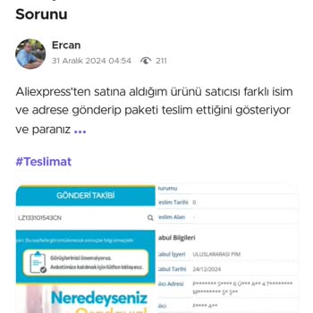 Yanlış Adrese Teslim Edilen Ürün Sorunu