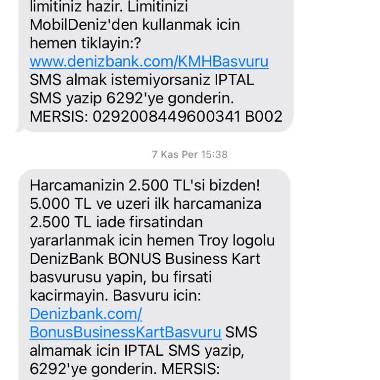 Denizbank Yanıltıcı Mesajla Yanıltıldım İademi İstiyorum!