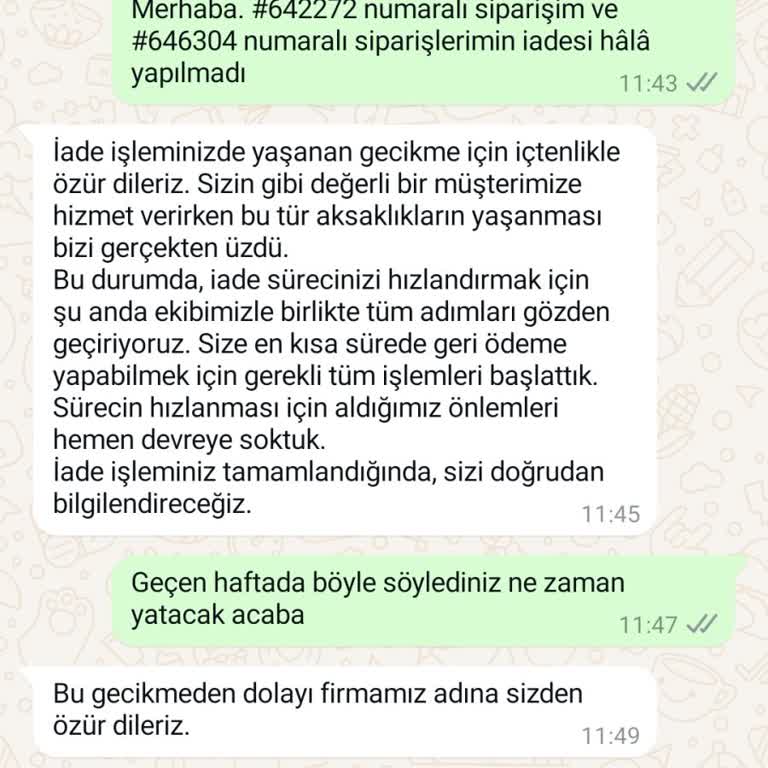 İade Sürecinde Uzayan Bekleyiş Ve Yetersiz Bilgilendirme