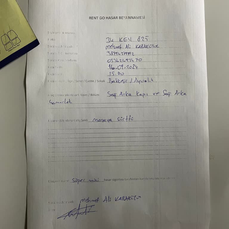 Araç Tesliminden Aylar Sonra Şaşırtıcı Hasar Bedeli Talebi