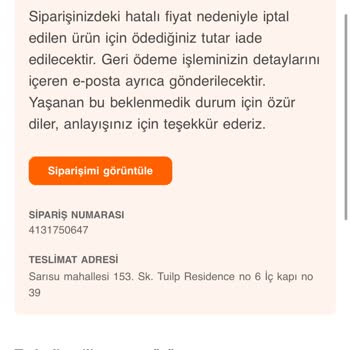 Hatalı Fiyat Gerekçesiyle İptal Edilen Sipariş Ve Mağduriyet