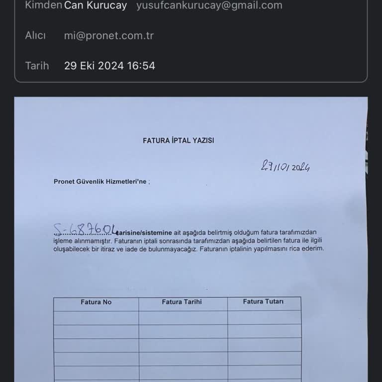 Pronet Ürün İptalinde Yaşanan Sorunlar