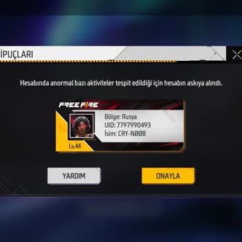 Garena Free Fire Yanlışlıkla Silinen Dosya Yüzünden Haksız Hesap Askıya Alma